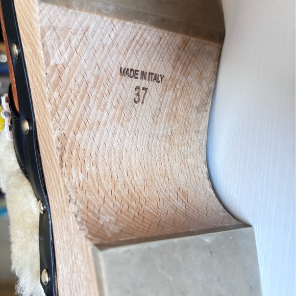 Fabrizio Viti Brown Daisy 60 Shearling Clogs Size 37/7 - Picture 10 of 14